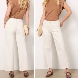 KUT FROM THE KLOTH Charlotte High Waist Cream Wide Leg Jeans Denim Pants